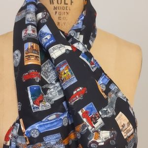 Nicole Miller Vintage Mercedes Benz Silk Scarf.